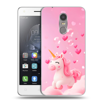 Силиконовый чехол на Lenovo K6 Note с принтом Единорог