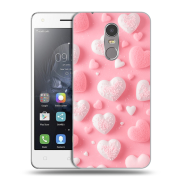 Силиконовый чехол на Lenovo K6 Note с принтом Сердечки