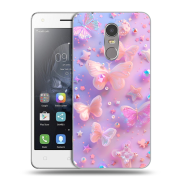 Силиконовый чехол на Lenovo K6 Note с принтом Бабочки Силиконовый чехол на Lenovo K6 Note с принтом Бабочки