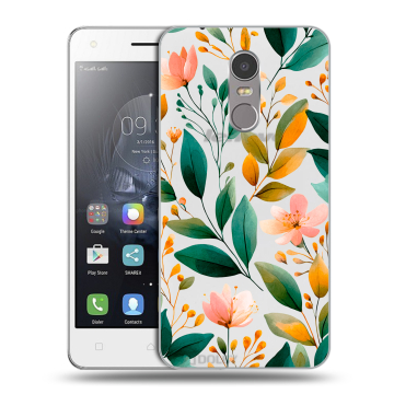 Силиконовый чехол на Lenovo K6 Note с принтом Цветы паттерн Силиконовый чехол на Lenovo K6 Note с принтом Цветы паттерн