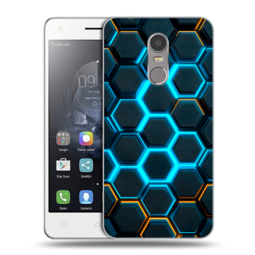 Силиконовый чехол на Lenovo K6 Note с принтом Неоновые соты Силиконовый чехол на Lenovo K6 Note с принтом Неоновые соты