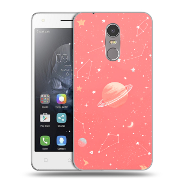 Силиконовый чехол на Lenovo K6 Note с принтом Розовый космос Силиконовый чехол на Lenovo K6 Note с принтом Розовый космос