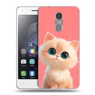 Силиконовый чехол на Lenovo K6 Note с принтом Розовый котенок Силиконовый чехол на Lenovo K6 Note с принтом Розовый котенок