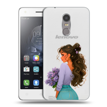 Силиконовый чехол на Lenovo K6 Note с принтом девушка цветы Силиконовый чехол на Lenovo K6 Note с принтом девушка цветы