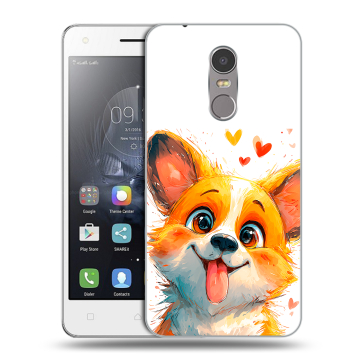 Силиконовый чехол на Lenovo K6 Note с принтом корги