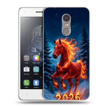 Силиконовый чехол на Lenovo K6 Note с принтом Новый год коня Силиконовый чехол на Lenovo K6 Note с принтом Новый год коня