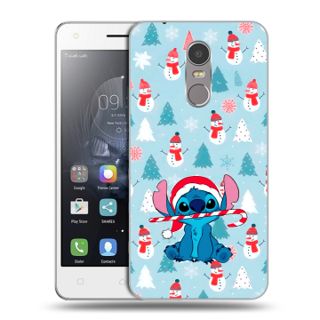 Силиконовый чехол на Lenovo K6 Note с принтом Стич Новый год