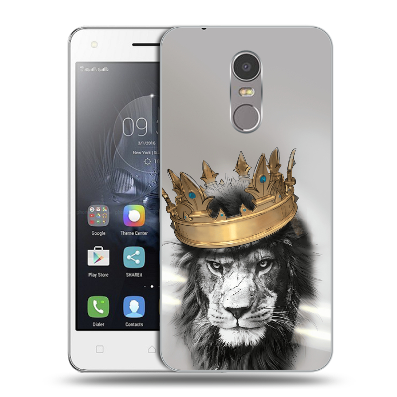 Силиконовый чехол на Lenovo K6 Note с принтом Лев с короной Силиконовый чехол на Lenovo K6 Note с принтом Лев с короной