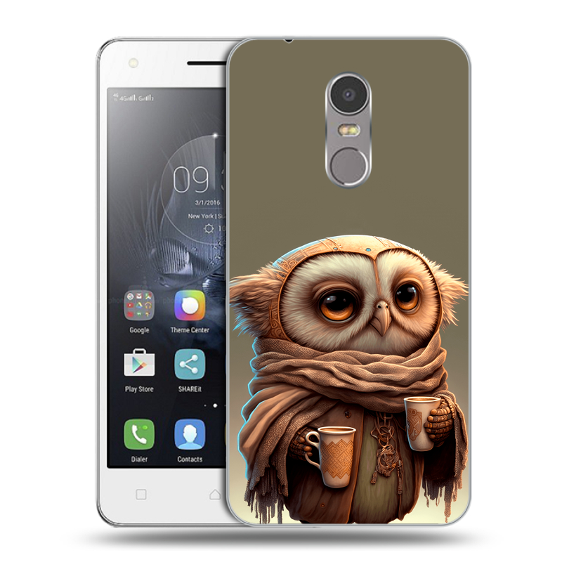 Силиконовый чехол на Lenovo K6 Note с принтом Сова Силиконовый чехол на Lenovo K6 Note с принтом Сова