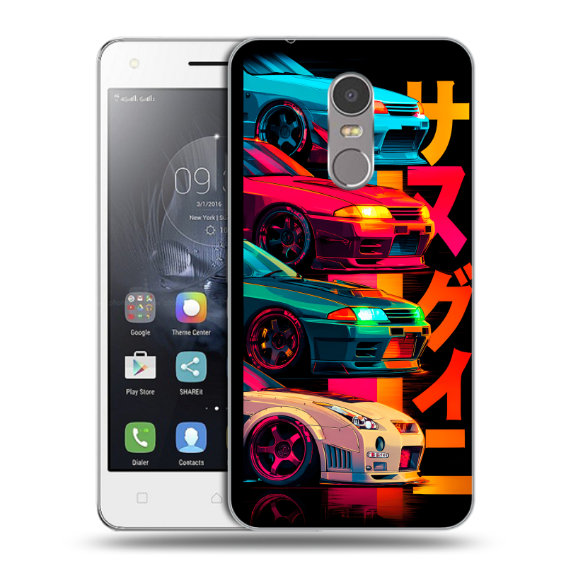 Силиконовый чехол на Lenovo K6 Note с принтом Гоночные машины Силиконовый чехол на Lenovo K6 Note с принтом Гоночные машины