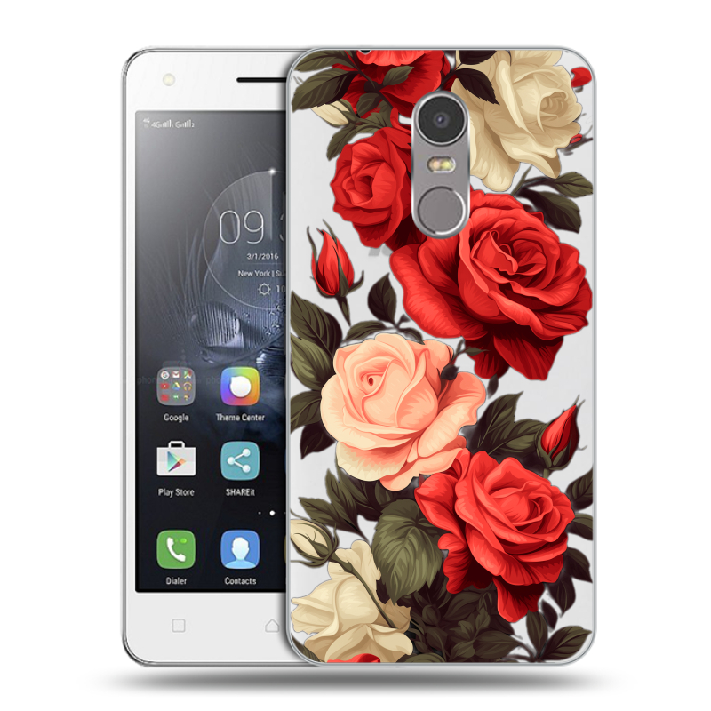 Пластиковый чехол на Lenovo K6 Note с принтом Розы Пластиковый чехол на Lenovo K6 Note с принтом Розы