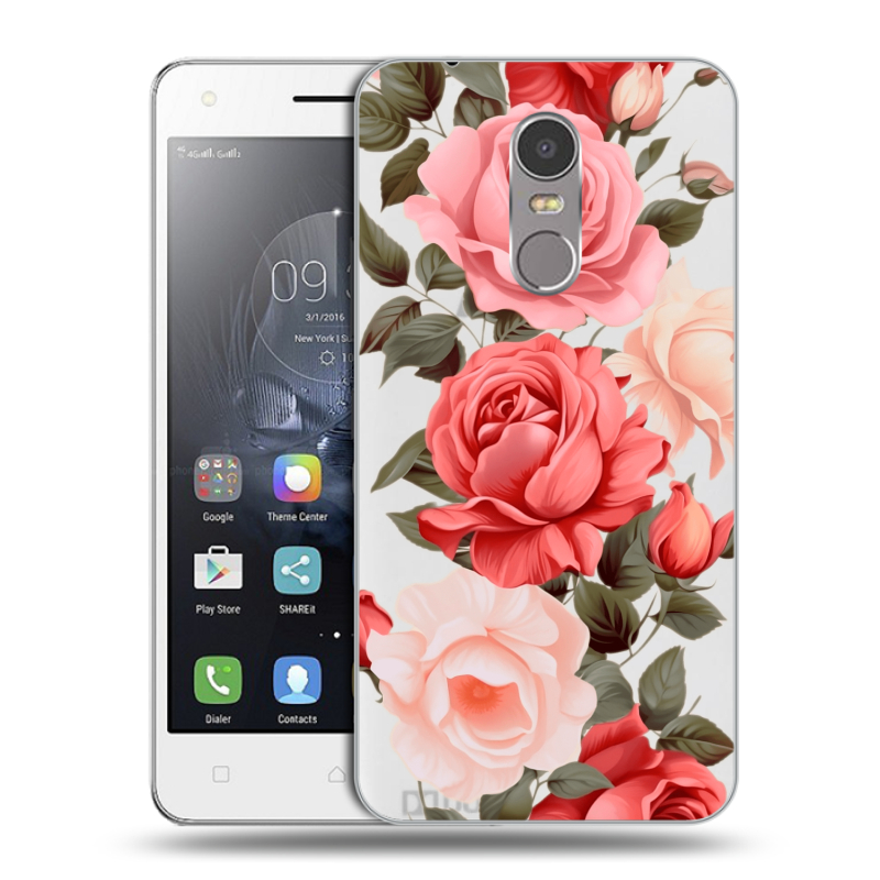 Пластиковый чехол на Lenovo K6 Note с принтом Розы Пластиковый чехол на Lenovo K6 Note с принтом Розы
