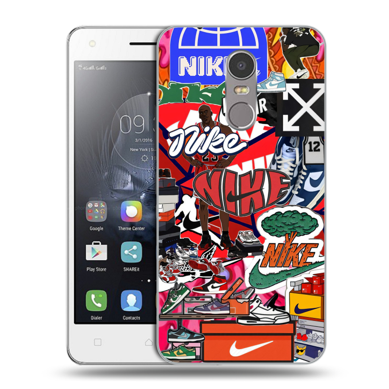 Силиконовый чехол на Lenovo K6 Note с принтом Найк Nike яркий Силиконовый чехол на Lenovo K6 Note с принтом Найк Nike яркий
