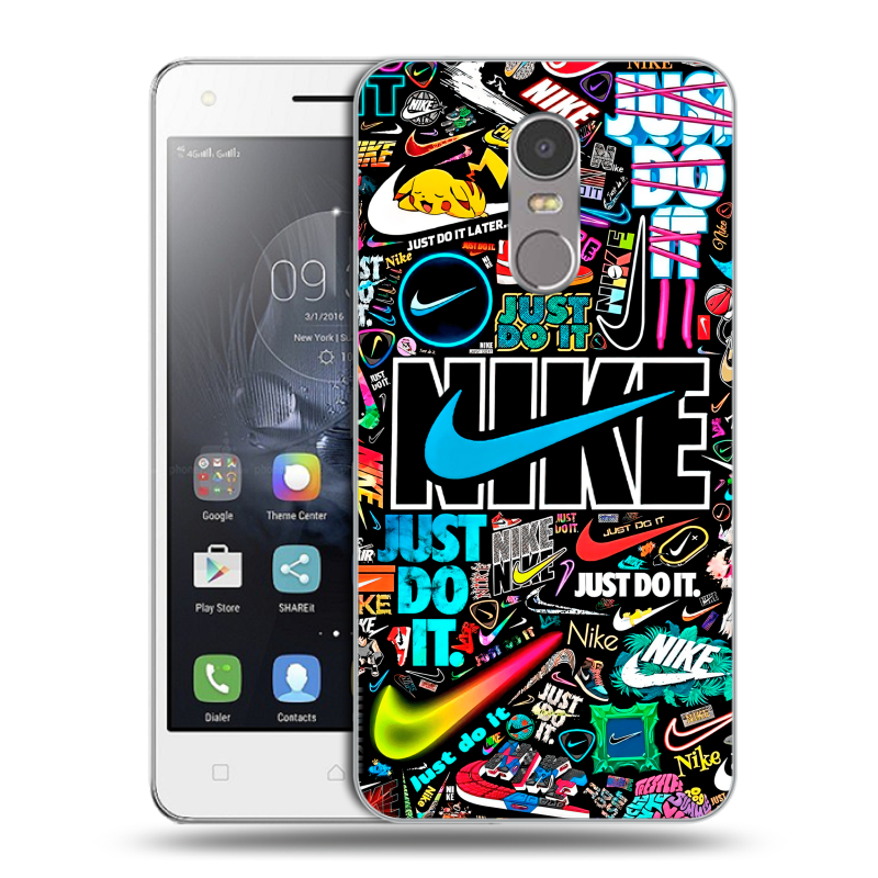 Силиконовый чехол на Lenovo K6 Note с принтом найк nike черный Силиконовый чехол на Lenovo K6 Note с принтом найк nike черный