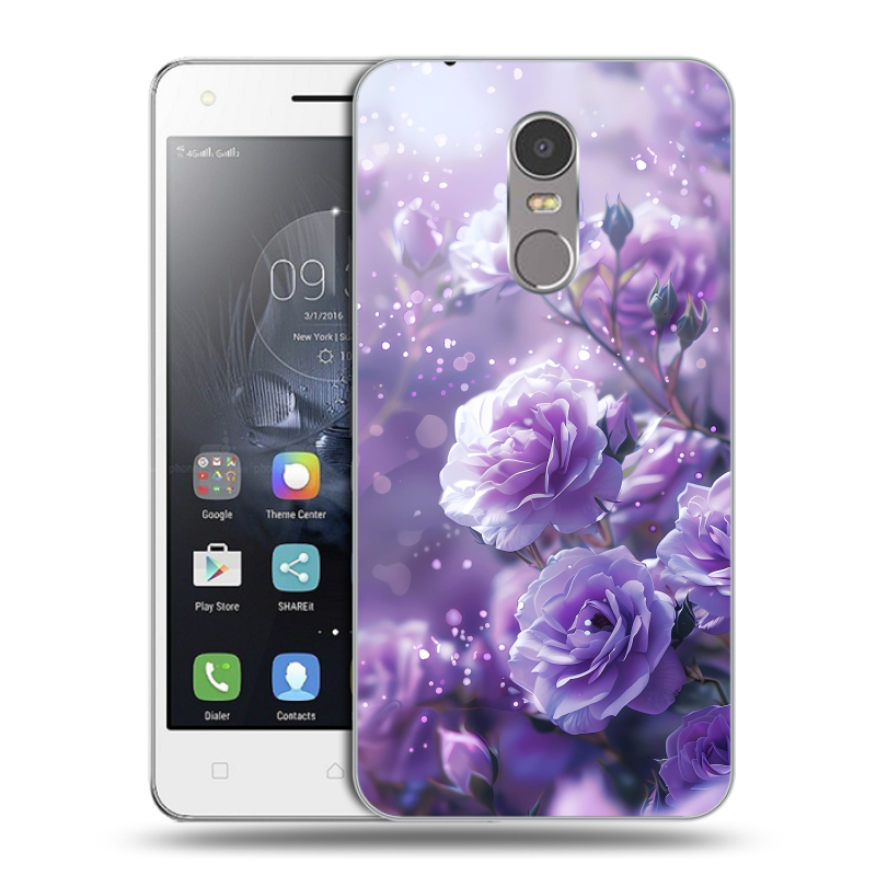 Силиконовый чехол на Lenovo K6 Note с принтом Розы цветы Силиконовый чехол на Lenovo K6 Note с принтом Розы цветы