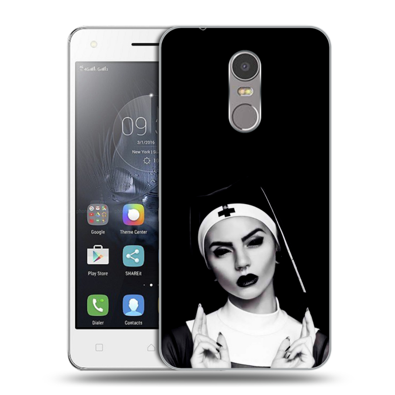 Силиконовый чехол на Lenovo K6 Note с принтом монашка Силиконовый чехол на Lenovo K6 Note с принтом монашка