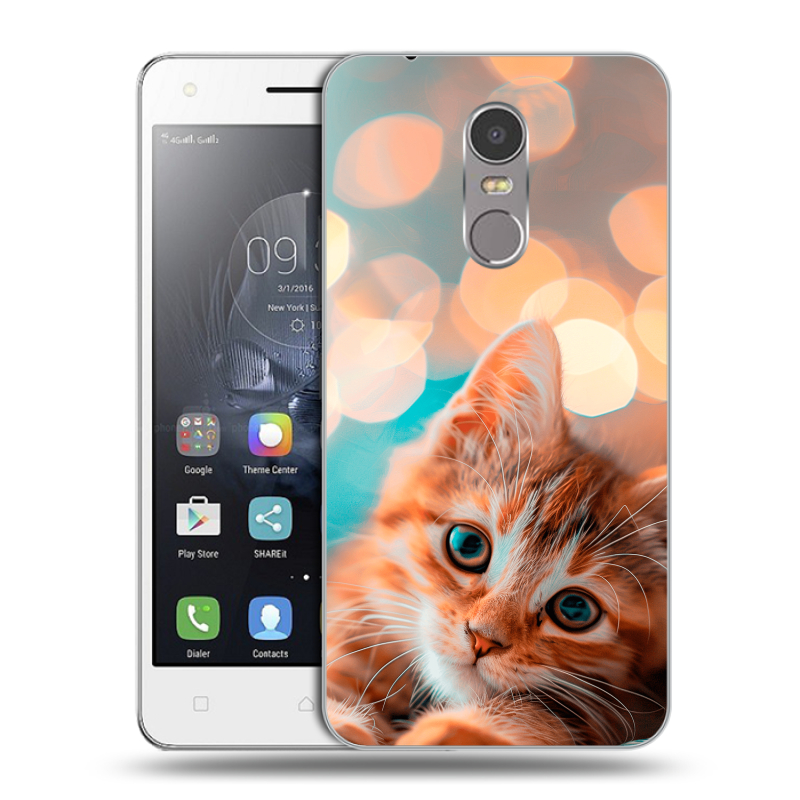 Силиконовый чехол на Lenovo K6 Note с принтом котик Силиконовый чехол на Lenovo K6 Note с принтом котик