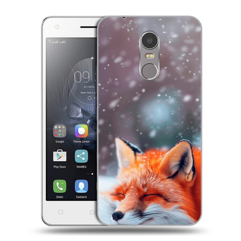 Силиконовый чехол на Lenovo K6 Note с принтом лиса Силиконовый чехол на Lenovo K6 Note с принтом лиса