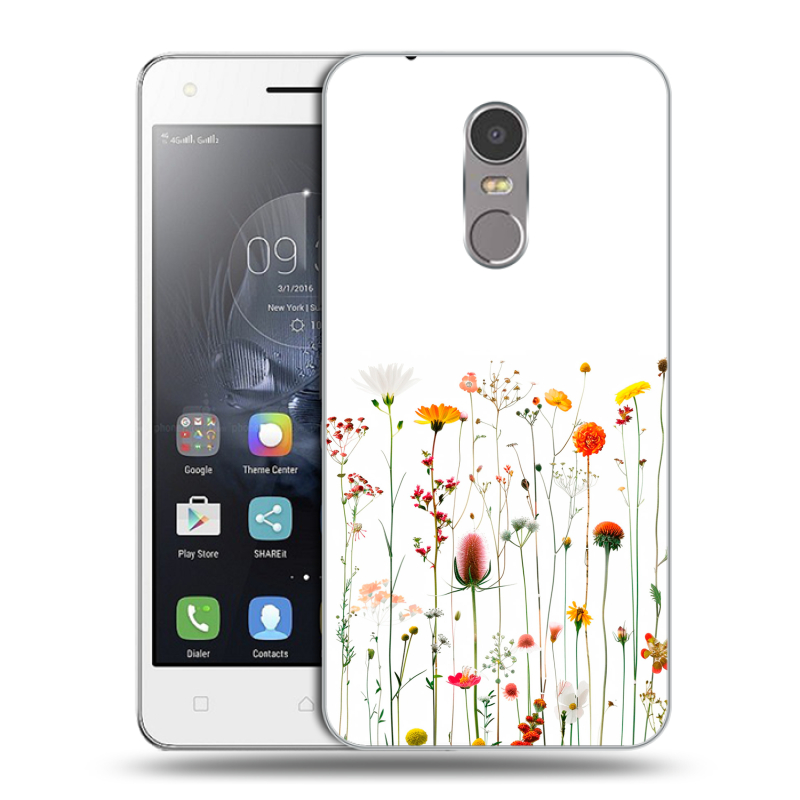 Силиконовый чехол на Lenovo K6 Note с принтом цветы Силиконовый чехол на Lenovo K6 Note с принтом цветы