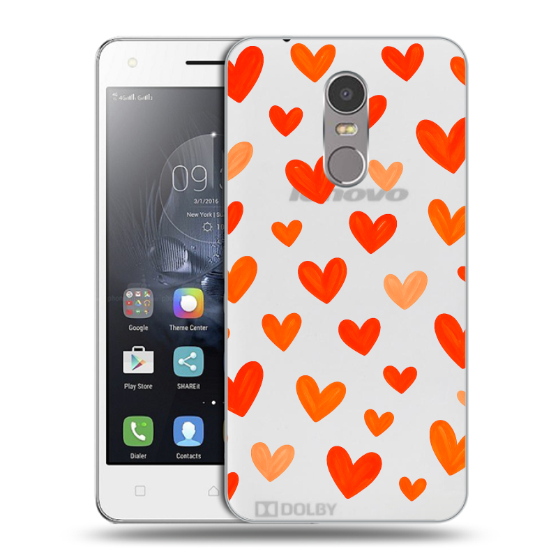 Пластиковый чехол на Lenovo K6 Note с принтом Сердечки Пластиковый чехол на Lenovo K6 Note с принтом Сердечки