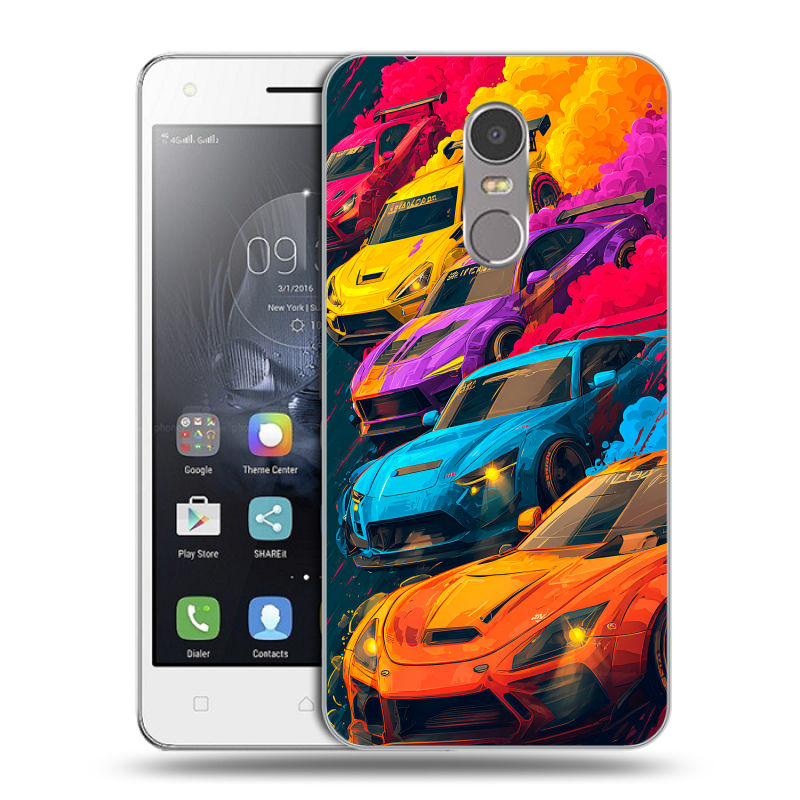 Силиконовый чехол на Lenovo K6 Note с принтом Тачки Силиконовый чехол на Lenovo K6 Note с принтом Тачки