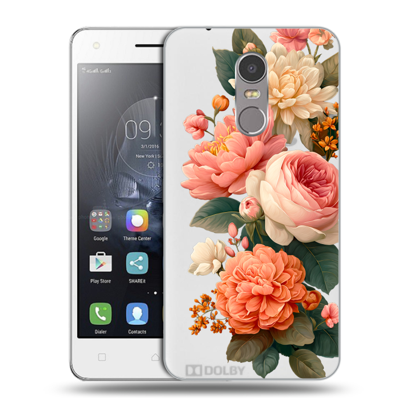Пластиковый чехол на Lenovo K6 Note с принтом цветы Пластиковый чехол на Lenovo K6 Note с принтом цветы