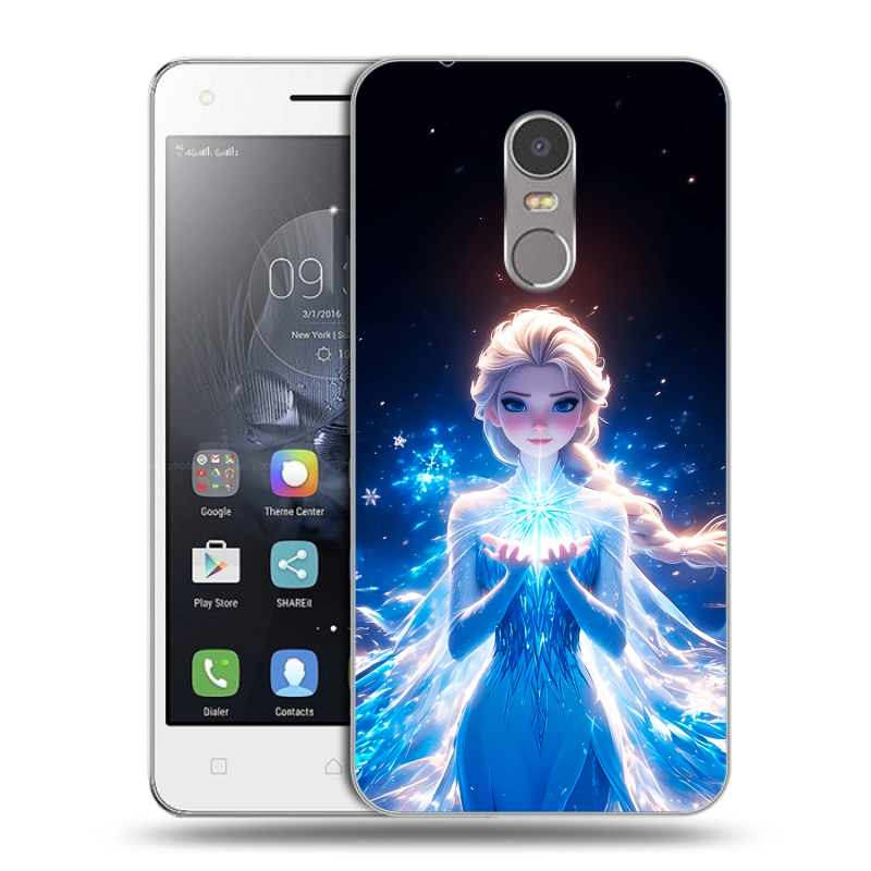 Силиконовый чехол на Lenovo K6 Note с принтом Холодное сердце Frozen Силиконовый чехол на Lenovo K6 Note с принтом Холодное сердце Frozen