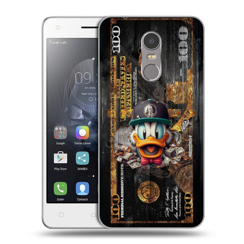 Силиконовый чехол на Lenovo K6 Note с принтом Дональд Дак Доллар Силиконовый чехол на Lenovo K6 Note с принтом Дональд Дак Доллар