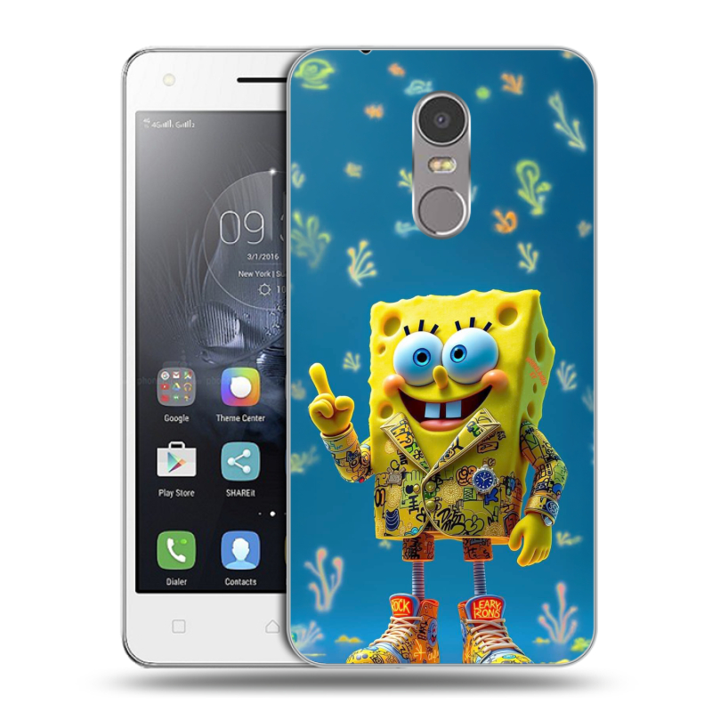 Силиконовый чехол на Lenovo K6 Note с принтом Спанч боб Спанчбоб Силиконовый чехол на Lenovo K6 Note с принтом Спанч боб Спанчбоб