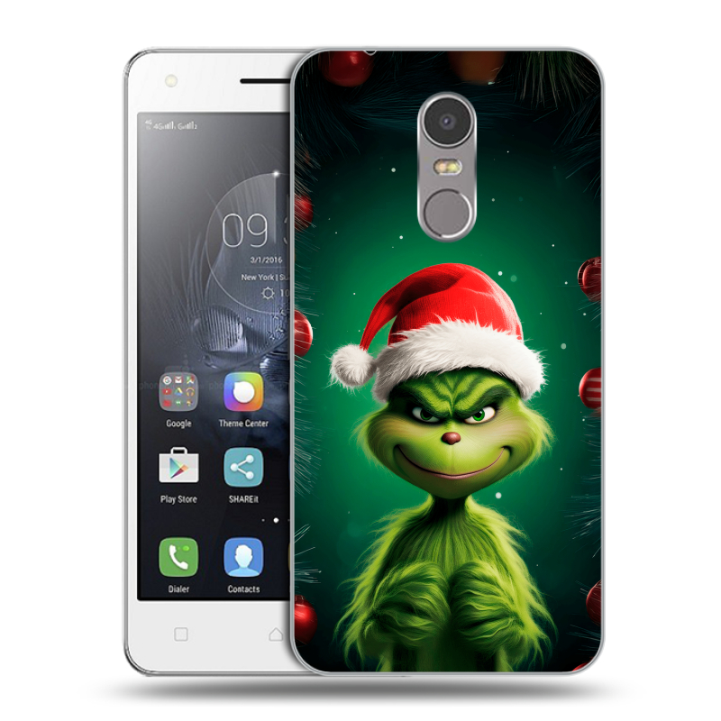 Пластиковый чехол на Lenovo K6 Note с принтом Гринч Новый год Рождество Пластиковый чехол на Lenovo K6 Note с принтом Гринч Новый год Рождество