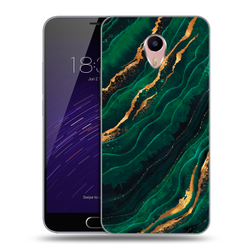 Пластиковый чехол на Meizu M3 Max с принтом Мрамор зеленое золото