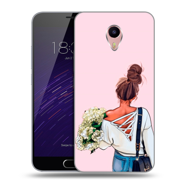 Пластиковый чехол на Meizu M3 Max с принтом Девушка и букет