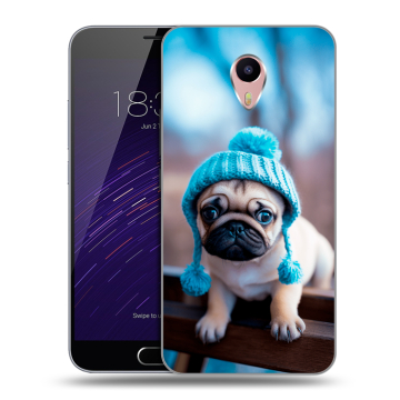 Пластиковый чехол на Meizu M3 Max с принтом Мопс в шапке