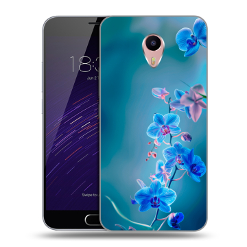 Пластиковый чехол на Meizu M3 Max с принтом Голубые цветы