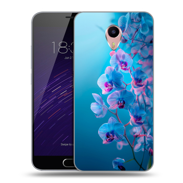Пластиковый чехол на Meizu M3 Max с принтом голубые орхидеи