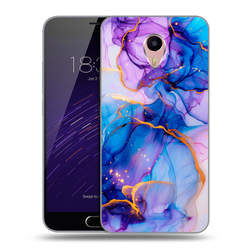 Пластиковый чехол на Meizu M3 Max с принтом синий мрамор