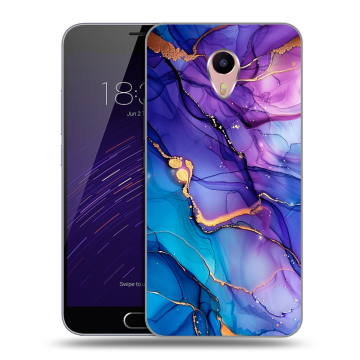 Пластиковый чехол на Meizu M3 Max с принтом синий мрамор