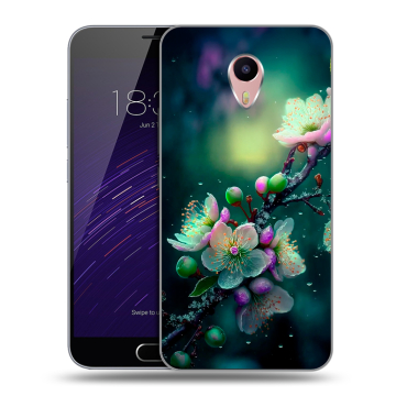 Пластиковый чехол на Meizu M3 Max с принтом Цветы и мрамор