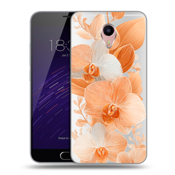 Пластиковый чехол на Meizu M3 Max с принтом Бежевые цветы