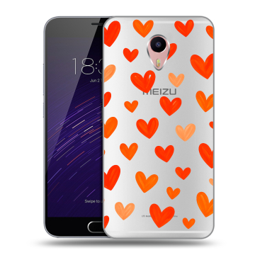 Пластиковый чехол на Meizu M3 Max с принтом Сердечки