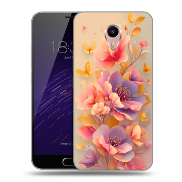 Пластиковый чехол на Meizu M3 Max с принтом Цветы и бабочки