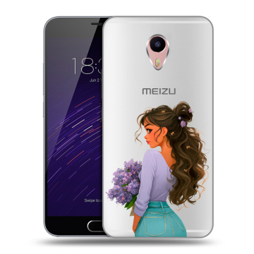 Пластиковый чехол на Meizu M3 Max с принтом девушка цветы