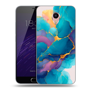 Пластиковый чехол на Meizu M3 Max с принтом Мрамор блестки