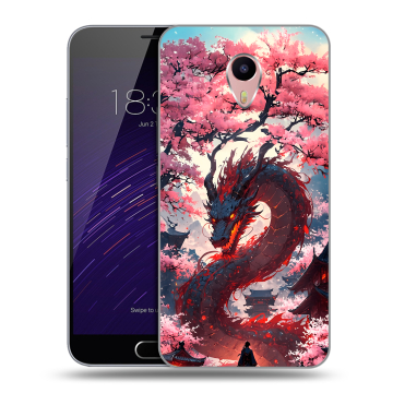 Пластиковый чехол на Meizu M3 Max с принтом Дракон Японский