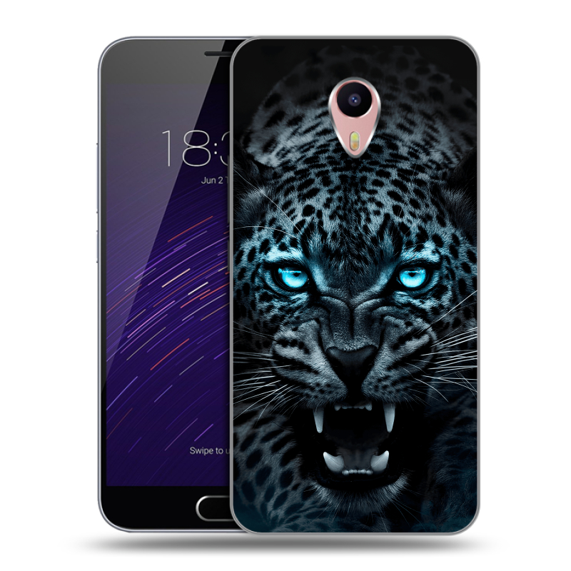 Пластиковый чехол на Meizu M3 Max с принтом Темный леопард Пластиковый чехол на Meizu M3 Max с принтом Темный леопард