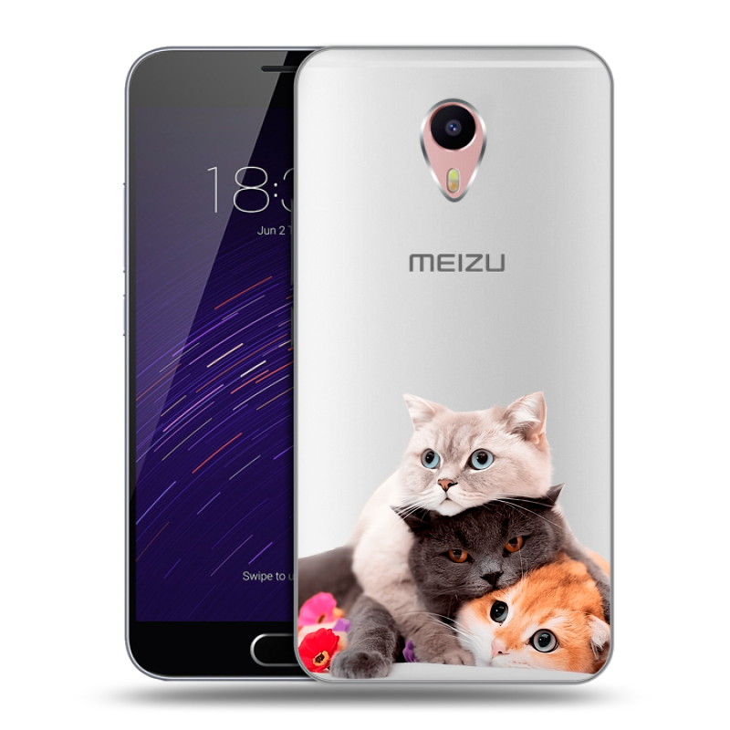 Пластиковый чехол на Meizu M3 Max с принтом Кошки Пластиковый чехол на Meizu M3 Max с принтом Кошки