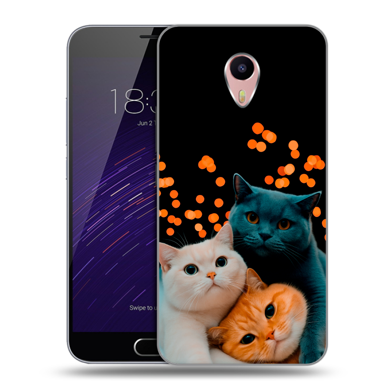 Пластиковый чехол на Meizu M3 Max с принтом Кошки Пластиковый чехол на Meizu M3 Max с принтом Кошки