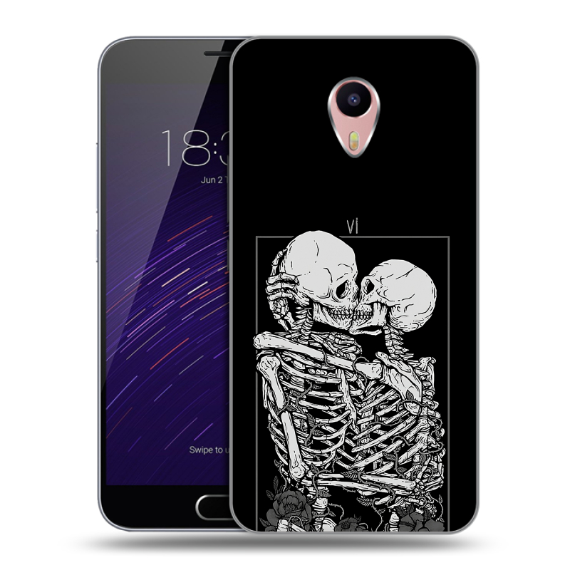 Пластиковый чехол на Meizu M3 Max с принтом Поцелуй скелетов Пластиковый чехол на Meizu M3 Max с принтом Поцелуй скелетов