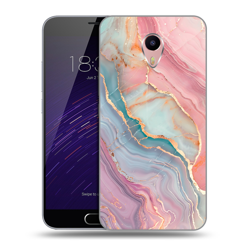 Пластиковый чехол на Meizu M3 Max с принтом розовый мрамор Пластиковый чехол на Meizu M3 Max с принтом розовый мрамор