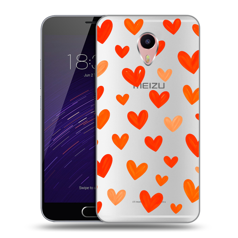 Пластиковый чехол на Meizu M3 Max с принтом Сердечки Пластиковый чехол на Meizu M3 Max с принтом Сердечки